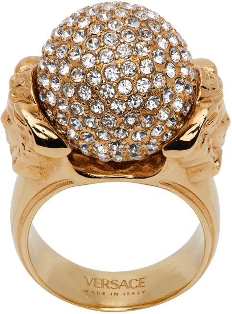 versace gold crystal купить|Versace rings for women.